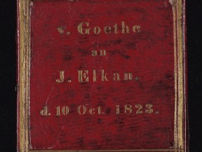 Medaille von Goethe, Geschenk an J. Elkan, 10. OKtober 1823