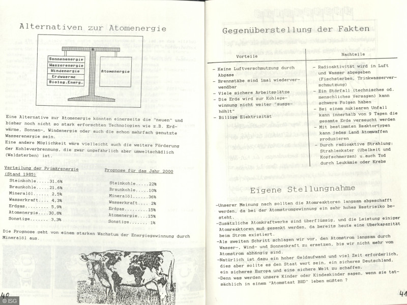 Schülerzeitung der Otto-Hahn-Schule Frankfurt, Sonderausgabe Nr. 5 / Juni 1988 Beitrag: Fakten, Alternativen und Meinungen zur A